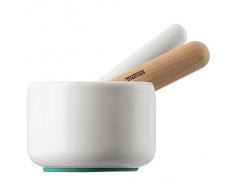 Thomas 69066-321320-05705 porcelana-mortero 3 teilig, diámetro 11 cm, altura 7 cm - neotrade suelo antideslizante de silicona - contiene 1 mano de mortero de porcelana y madera de haya