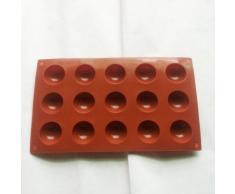 FUNSHOWCASE Hornear Molde Silicona Semiesfera 15 Cavidad 29.8x17.4x1.9CM Cada Celular Diámetro 3.8cm