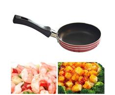Mini sartén de 12 cm, 1 unidad, antiadherente, de aluminio, inducción, antiarañazos, para freír huevos, tortilla, panqueques, viajes, camping, cocina, Color random, Tamaño libre