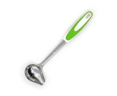 Salsa Cuchara, Pico Antideslizante para Servir Gachas Acero Inoxidable de Cocina Caño Forma Surtir Buen Agarre Mango Largo Cuchara Sopera Utensilios de Cocina - Verde, free size