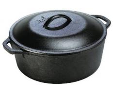 Lodge Logic L8DOL3 - Cazuela de hierro fundido pretratado con tapa y asas (4,7 L)