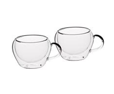 Kitchencraft Set de Tazas de Café, Porcelana, Blanco, 14.3x8.3x7.7 cm, 2 Unidades