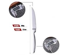 Bisda Acero Inoxidable Plata Nitidez Carne Cuchillo, 6 Piezas 18/0 Elegante Diseño Vajilla Cuchillo con Alto Pulidor de Espejo, Lavavajillas Seguro