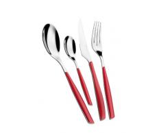 Bugatti GL3U-021F00/4 Glamour - Juego de Servicio de Mesa (Acero y plÃ¡stico, 16 x 23 x 3 cm, 4 Unidades), Color Rojo