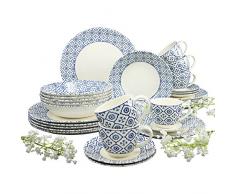Creatable 19517Â Serie Oriental Blue, Vajilla, 30Â Piezas