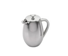 Cafetera de 3 tazas con doble revestimiento y lateral recto, color plateado, efecto espejo, 0,35Â ml, de CafÃ© Ole, acero inoxidable, espejo, 0.8 l