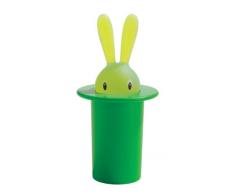Alessi ASG16 GR Magic Bunny - Palillero con diseño de chistera y conejo, color verde