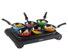 Tristar Set Wok BP-2827 – También se Puede Utilizar como crepera y Parrilla 1000 W, Acero Inoxidable 18/8, negro