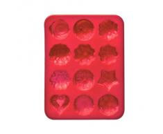 Premier Housewares 0804985 - Molde de silicona con forma de 12 flores para horno, color rosa