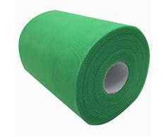 Carrete de tela de tul de 15,2 cm x 91,4 m, 59, colores disponibles, para caminos de mesa, sillas, lazos, faldas, costura, manualidades, tela para boda, fiesta, regalos. grass green