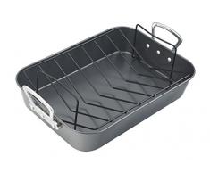 Prestige - Fuente de Horno (Acero Inoxidable, 38,10 cm, con Rejilla), Color Negro