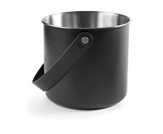 Lacor 65418 65418-Enfriabotellas Inoxidable, 18 cm, Acero 18/10, 4'0 L Moon Black