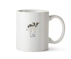 Taza de vaquera, taza linda, taza blanca, taza artesanal, regalo para ella, campesina, regalo de granja, vaquera, niña de granja, taza de cafétaza de té de cerámica de 11 oz, alto brillo