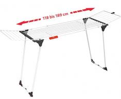 Vileda Infinity - Tendedero Extensible de acero, espacio total de tendido de 27 metros, soporte para artículos pequeños, dimensiones abierto 186 - 257 x 57 x 100 cm, color blanco