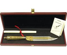Sonpó Online - Cuchillo Artesanal de Juan Luis Vergara - Cuchillo El Bonillo - Hoja de Acero al Carbono de 3mm de Espesor Grabado al ácido.
