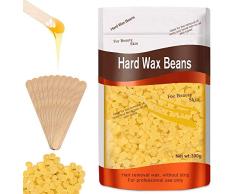 Depilación Cera,iFanze Kit de Depilación de Cera Profesional, Depilación con Cera, 300g Cera Caliente Depilacion, 30 Espátulas Depilación con Cera, para Spa Cara Brazos Axilas Piernas Bikini