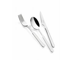 Monix Milán - Set 49 piezas cubiertos de acero inox 18/10 con cuchillo normal y estuche estilo Nogal
