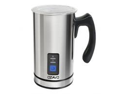 OZAVO Espumador de Leche Automático Batidor de leche Eléctrico 500W Vaporizador y Calentador Leche 150ML/240ML Hace Espuma en Caliente/Frío, Protección Contra-sobrecalentar- 304 Acero Inoxidable
