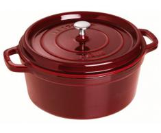 Staub 1102887 - Cocotte redonda, hierro fundido y esmalte vitrificado, 28 centímetros de diámetro, color granate