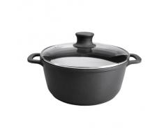 Lacor - 25831 - Cacerola con Tapa de Cristal Forte de 31 cm Aluminio - Negro