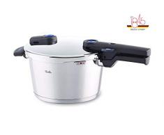 Fissler vitaquick / Olla a presión (6 litros, à 22 cm) con cestillo perforado y trÃpode, acero inoxidable, 2 niveles de cocción, adecuado para la inducción
