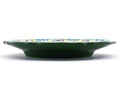 Art Escudellers Plato/Plato Pared Ceramica Pintado a Mano con Oro de 24K, Decorado al Estilo BIZANTINO Verde. 20cm x 20cm x 3cm
