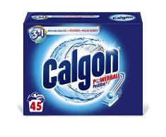 Calgon Powerball Pastillas - Antical para la Lavadora, Elimina Olores y Suciedad, en Formato Pastillas, 45 Unidades