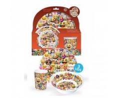 SET MELAMINA 3 PCS. (PLATO, CUENCO Y VASO) EMOJI