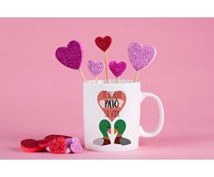 MUGFFINS Taza para Enamorados/San Valentín - Te Quiero Pató la Vida - 350 ml - Tazas Desayuno Originales con Frases de Regalo para Novios/Novias …