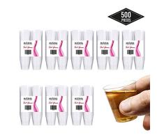 500Pcs Vasos de Chupito Desechables de Plástico Duro (20 ml) - Claro Como el Vidrio - Reutilizable, Material Ecológico - Ideal para Chupitos y Vodka Jelly en Fiestas de Navidad - 100% Reciclable