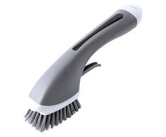 BESLIME Cepillo de Plato Cepillo dispensador de jabón con Mango Largo para Cocina, Antideslizante Mango Largo Cepillo, Cocina, Azulejos, Fregadero, Limpieza de Grietas
