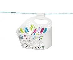 Tescoma Mollette per bucato Pinzas para Ropa con Cesta Clean Kit, 20 PZS, Multicolor