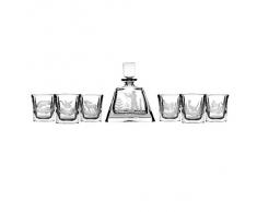 Crystal Julia 3162 whisky juego de cazador diseño de cristal al plomo, 1 x jarra, vaso de whisky 6 x