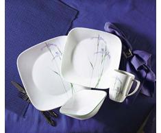 Corelle - Juego de vajilla de 16 piezas, de vidrio Vitrelle resistente a las roturas y las desportilladuras, modelo Shadow Iris, servicio para 4 personas, color morado