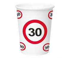 Folat B.V. Nuevo Taza Señal de tráfico 30, 350 ml, 8 Unidades