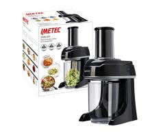 Imetec SP 100 Spiralizer eléctrico, Espiral, Cortador de Verduras 3 Formas, 80 W, Negro/Plata