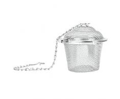 Cesta de malla reutilizable para infusiones de té y café, colador de té de acero inoxidable, filtro de hierbas y especias con cadena L