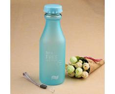 Sannysis® Botella de bicicletas Deportes de agua; Botella de agua de plástico portátil (azul)
