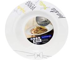 Luminarc Firends T Plato Pasta 28,5 Bistrot Friends Time, Blanco Decorado, 0.87 cm