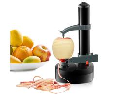 JAIN YA NA Pelador eléctrico de Fruta y verdura para Fruta y verdura Acero Inoxidable pelador rebanador Cortador (Negro)