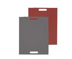 FreeForm - Bandeja giratoria (45 x 35 cm, 2 Piezas, Polipiel, 9 x 12 x 16 cm), Color Rojo y Gris