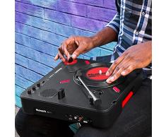Numark PT01 Scratch - Plato Giradiscos de DJ, Portabilistas con Mando Scratch Switch Cambiable, Altavoz Integrado, Alimentación por Pilas o Adaptador de Corriente, 3 Velocidades RMP Conectividad USB