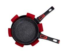 Sartén Premium Recubierta de Mármol Ultra Antiadherente Aluminio Fundido | Mango magnético desmontable | Seguro para todas las placas | Limpieza fácil (Set 24 & 28 cm)