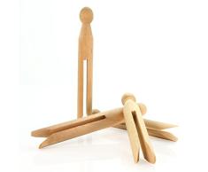 Hangerworld - Lote de 96 pinzas de tender, madera sin muelle