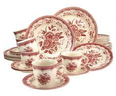 Creatable 19427 Victorian - Vajilla (30 Piezas), Color Rosa