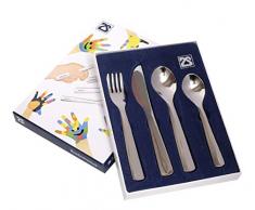 magnífico librum Diseño Cubertería infantil 4 piezas Plata de acero inoxidable Nombre de Grabado con oso Animales Diseño de bautizo para niños pequeños Besteck - Glatt Talla:Mit Gravur bis 20 Zeichen