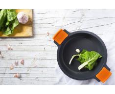 BRA Cacerola Baja, Aluminio, Negro, 45 cm