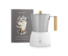 Espumador de leche electrico, Milk Frother 600W, 250ml Batidor/Calentador de leche, Acero Inoxidable, 4 Programas para leche fría o caliente, Apagado automático