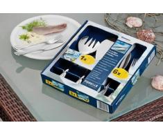 Esmeyer Forelle - Cubertería de pescado en caja de regalo, 14 piezas, color plateado