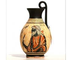 Greekartshop - Jarrón de cerámica con figura negra griega, pintura de cerámica y rey dios Zeus, 6,3 cm